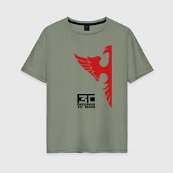 Женская футболка оверсайз 30 Seconds to Mars красный орел