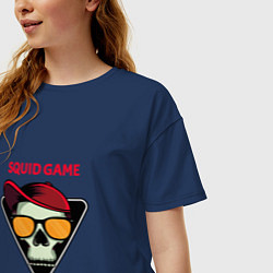 Футболка оверсайз женская Squid Game Skull, цвет: тёмно-синий — фото 2