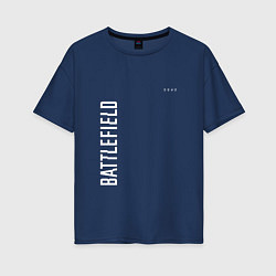 Женская футболка оверсайз BATTLEFIELD 2042 БЕЛЫЙ ЛОГОТИП