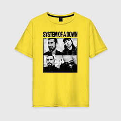 Футболка оверсайз женская Участники группы System of a Down, цвет: желтый