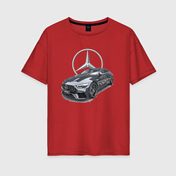Футболка оверсайз женская Mercedes AMG motorsport, цвет: красный