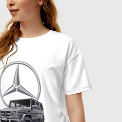 Футболка оверсайз женская Mercedes Gelendwagen G63 AMG G-class G400d, цвет: белый — фото 2