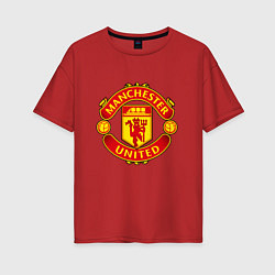 Женская футболка оверсайз Манчестер Юнайтед логотип