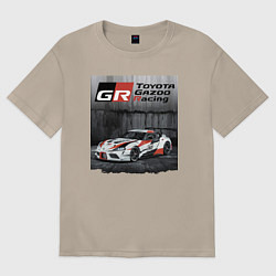 Футболка оверсайз женская Toyota Gazoo Racing Team, цвет: миндальный
