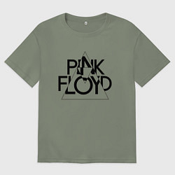 Женская футболка оверсайз PINK FLOYD LOGO ПИНК ФЛОЙД