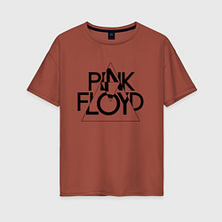 Женская футболка оверсайз PINK FLOYD LOGO ПИНК ФЛОЙД