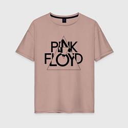 Женская футболка оверсайз PINK FLOYD LOGO ПИНК ФЛОЙД