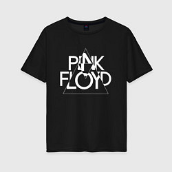 Женская футболка оверсайз PINK FLOYD LOGO ПИНК ФЛОЙД ЛОГОТИП