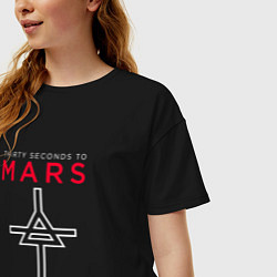 Футболка оверсайз женская 30 Seconds To Mars, logo, цвет: черный — фото 2
