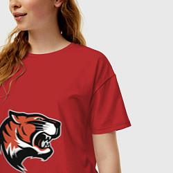 Футболка оверсайз женская Tiger Mood, цвет: красный — фото 2