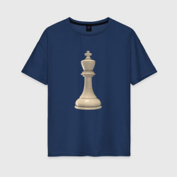 Женская футболка оверсайз Шахматная фигура Белый король