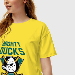 Футболка оверсайз женская Анахайм Дакс, Mighty Ducks, цвет: желтый — фото 2