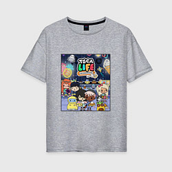 Футболка оверсайз женская Toca Boca Тока Бока Poster, цвет: меланж