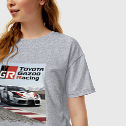 Футболка оверсайз женская Toyota Gazoo Racing - легендарная спортивная коман, цвет: меланж — фото 2