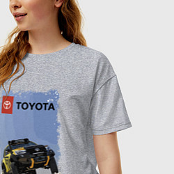 Футболка оверсайз женская Toyota Racing Team, desert competition, цвет: меланж — фото 2