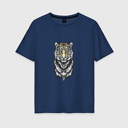 Футболка оверсайз женская King - Tiger, цвет: тёмно-синий