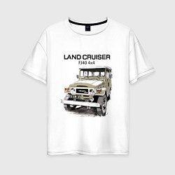 Женская футболка оверсайз Toyota Land Cruiser FJ 40 4X4 sketch