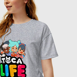 Футболка оверсайз женская TOCA LIFE WORLD ТОКА ЛАЙФ ВОРЛД ПЕРСОНАЖИ, цвет: меланж — фото 2