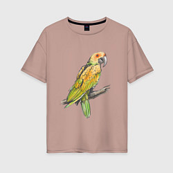 Женская футболка оверсайз Любимый попугай