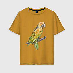 Женская футболка оверсайз Любимый попугай