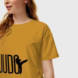 Футболка оверсайз женская Judo Man, цвет: горчичный — фото 2
