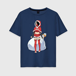 Женская футболка оверсайз Christmas Girl