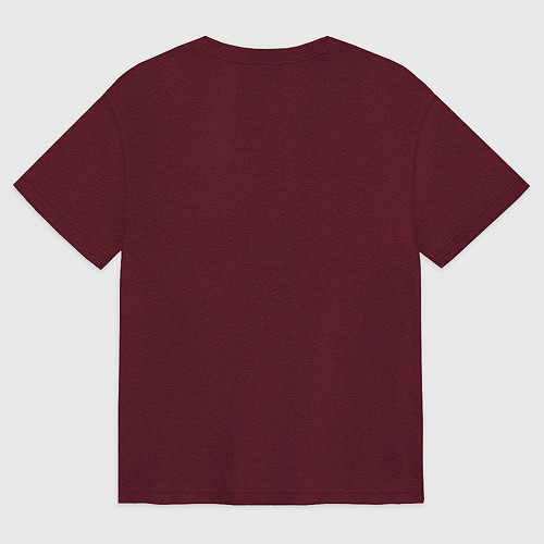 Женская футболка оверсайз Санта качок / Меланж-бордовый – фото 2