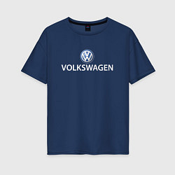 Футболка оверсайз женская VOLKSWAGEN LOGO, цвет: тёмно-синий