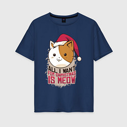 Женская футболка оверсайз Christmas Cat