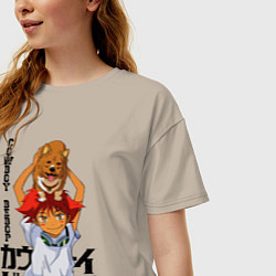 Футболка оверсайз женская Ein & Ed, цвет: миндальный — фото 2