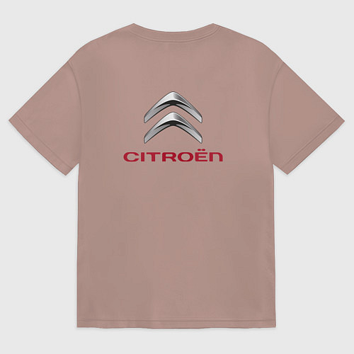Женская футболка оверсайз CITROEN LOGO спина / Пыльно-розовый – фото 2