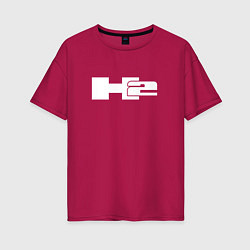 Женская футболка оверсайз HUMMER H2 спина