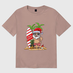Футболка оверсайз женская Santa on Vibe, цвет: пыльно-розовый