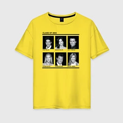 Футболка оверсайз женская Персонажи Friends, цвет: желтый