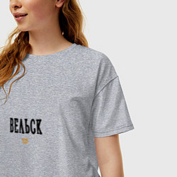 Футболка оверсайз женская Вельск 1137 black I, цвет: меланж — фото 2