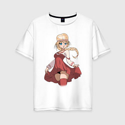 Футболка оверсайз женская Славяночка Slavic Girl, цвет: белый