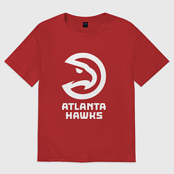 Футболка оверсайз женская Атланта Хокс, Atlanta Hawks, цвет: красный