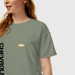 Футболка оверсайз женская Шевроле Логотип, цвет: авокадо — фото 2