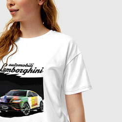 Футболка оверсайз женская Lamborghini Urus - это очень круто!, цвет: белый — фото 2