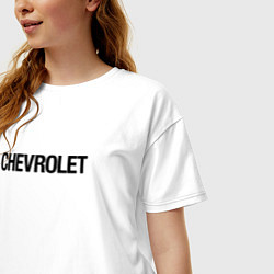 Футболка оверсайз женская Chevrolet Лого Эмблема спина, цвет: белый — фото 2