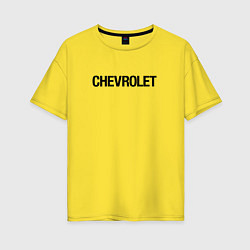 Футболка оверсайз женская Chevrolet Лого Эмблема спина, цвет: желтый