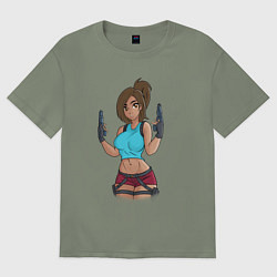 Футболка оверсайз женская Lara Croft Tomb Raider, цвет: авокадо