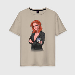 Футболка оверсайз женская Dana Scully X-Files, цвет: миндальный