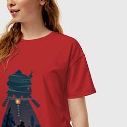 Футболка оверсайз женская Hu Tao Ху Тао, цвет: красный — фото 2