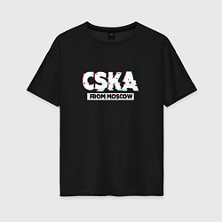 Женская футболка оверсайз ЦСКА CSKA Глитч