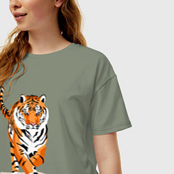 Футболка оверсайз женская Властный хозяин джунглей, цвет: авокадо — фото 2