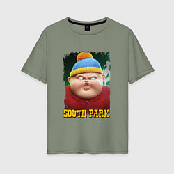 Футболка оверсайз женская Eric Cartman 3D South Park, цвет: авокадо