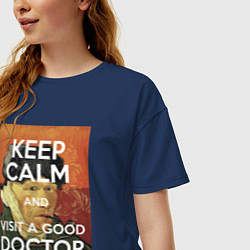 Футболка оверсайз женская Успокойся и сходи к хорошему доктору!, цвет: тёмно-синий — фото 2