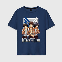 Женская футболка оверсайз Атака Титанов Attack on Titan