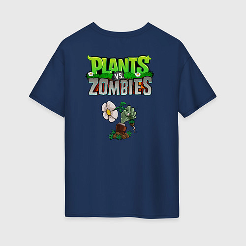 Женская футболка оверсайз Piglit zombie / Тёмно-синий – фото 2